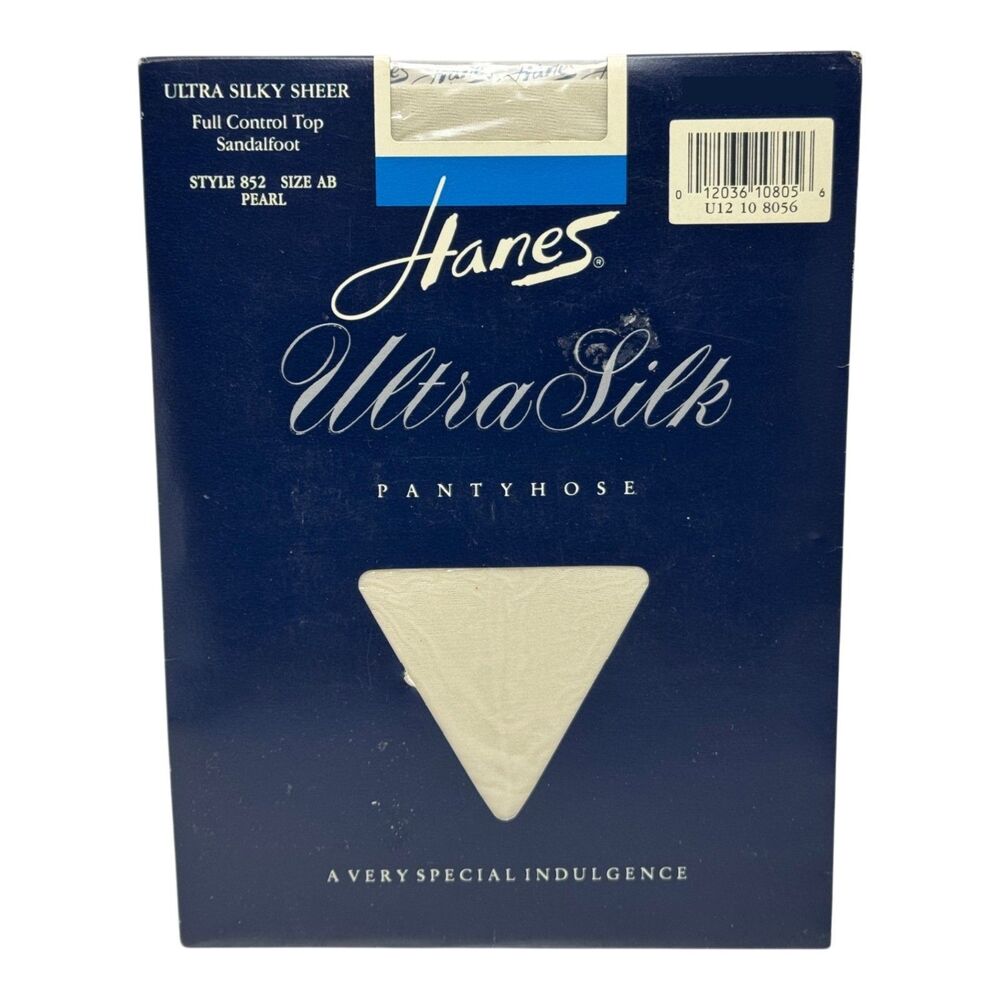 VTG Hanes Ultra Silk Pantyhose Style 852 AB Pearl Full Control Sheer Sandalfoot
